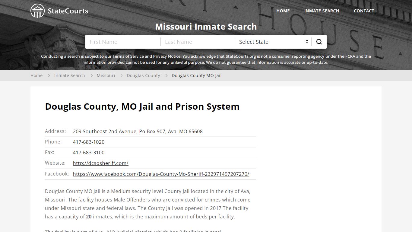 Douglas County MO Jail Inmate Records Search, Missouri - StateCourts